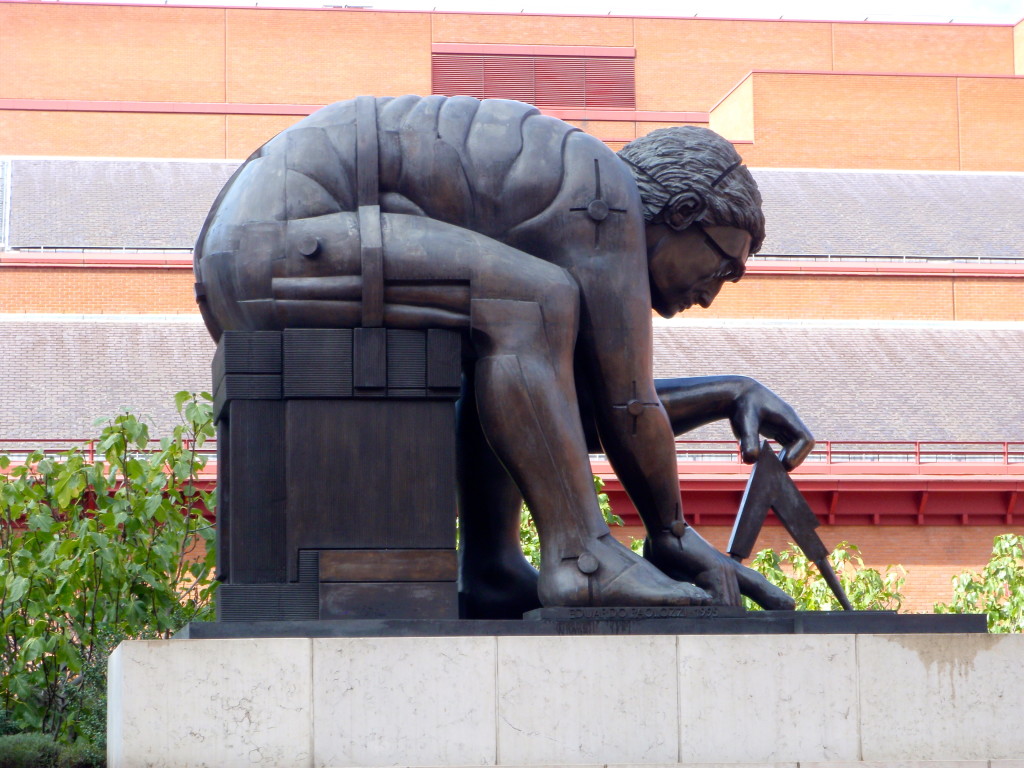 Statue Outside the British Library in London Based on an Illustration of Sir Isaac Newton by William Blake